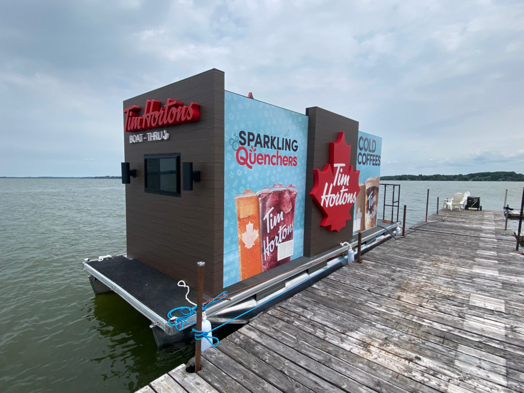 Tim Hortons Boat-Thru on the water